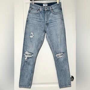 AGOLDE Jamie High Rise Classic Resolution Distressed Jeans Sz 25 Straight Leg